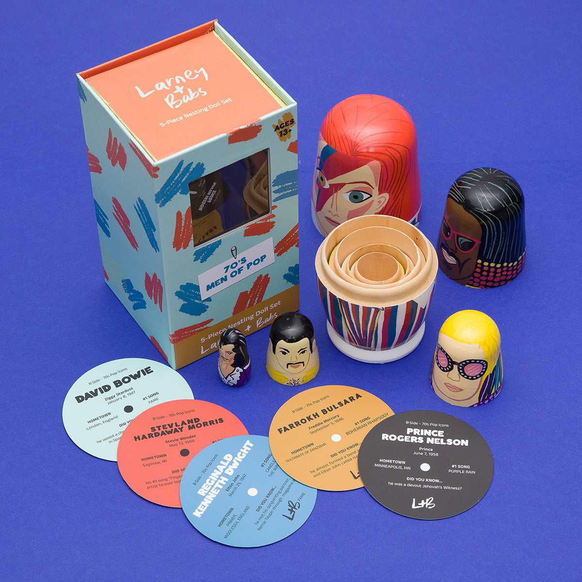 Cool 70's pop star matryoshka dolls