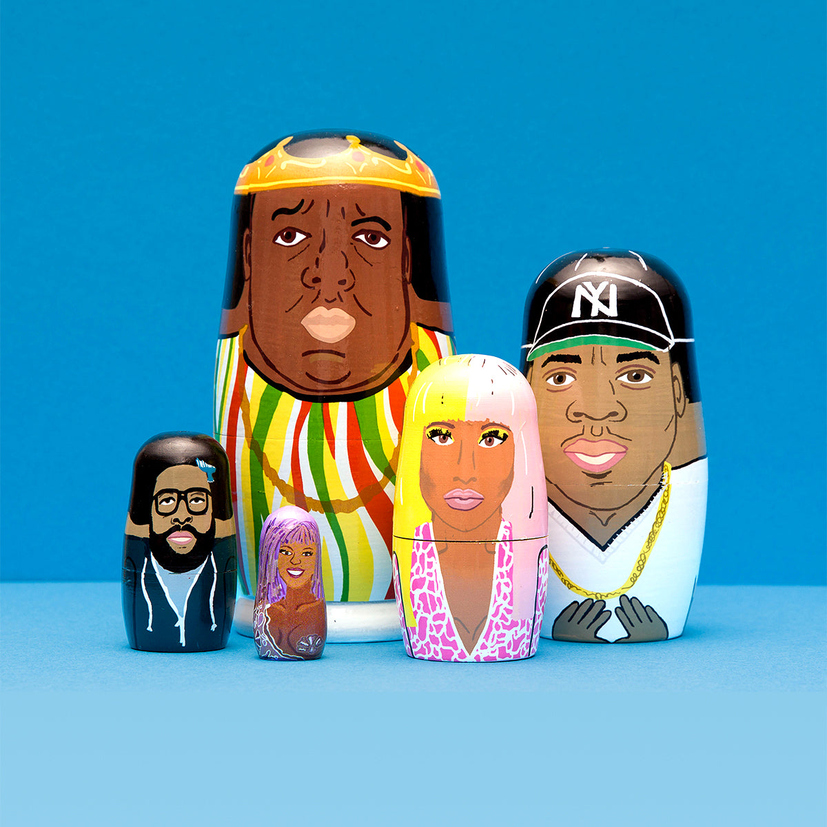 East Coast Rappers Russian Matryoshka Nesting Dolls