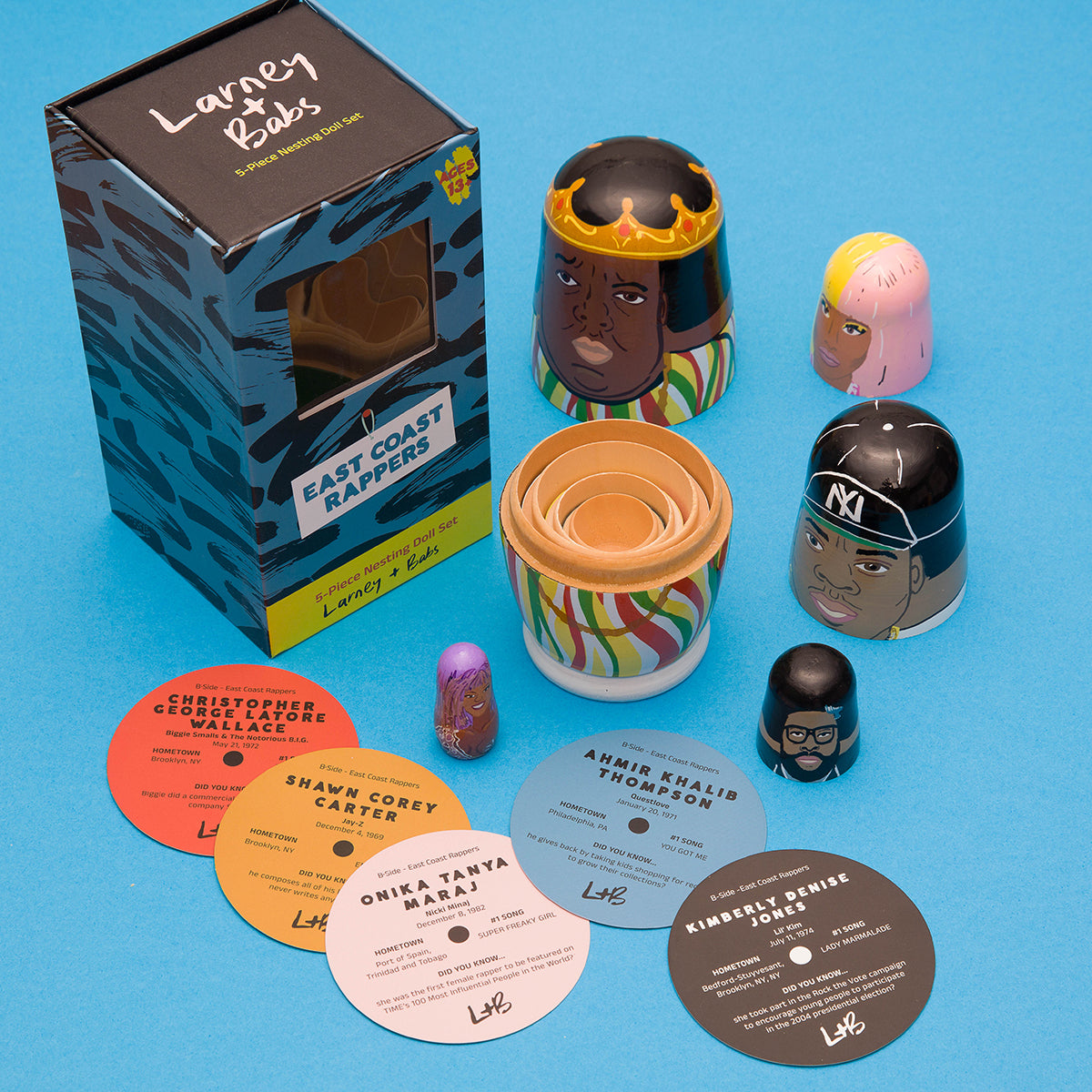 East Coast Rappers Russian Matryoshka Nesting Dolls | Larney